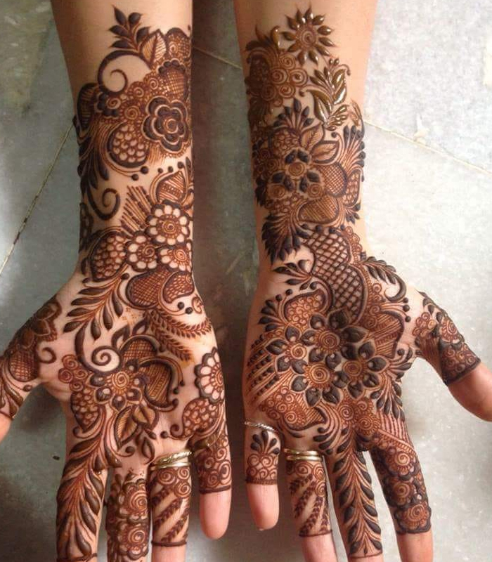 Most Popular Kashmiri Dulhan Mehndi Design ll Full Front Hand Bridal Mehndi  Design by @PAC - YouTube